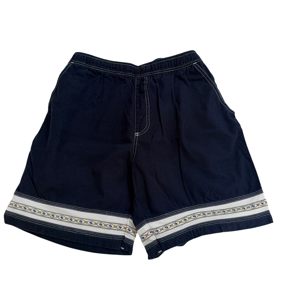 NOW Navy Blue 90s Tribal Hem Board Shorts